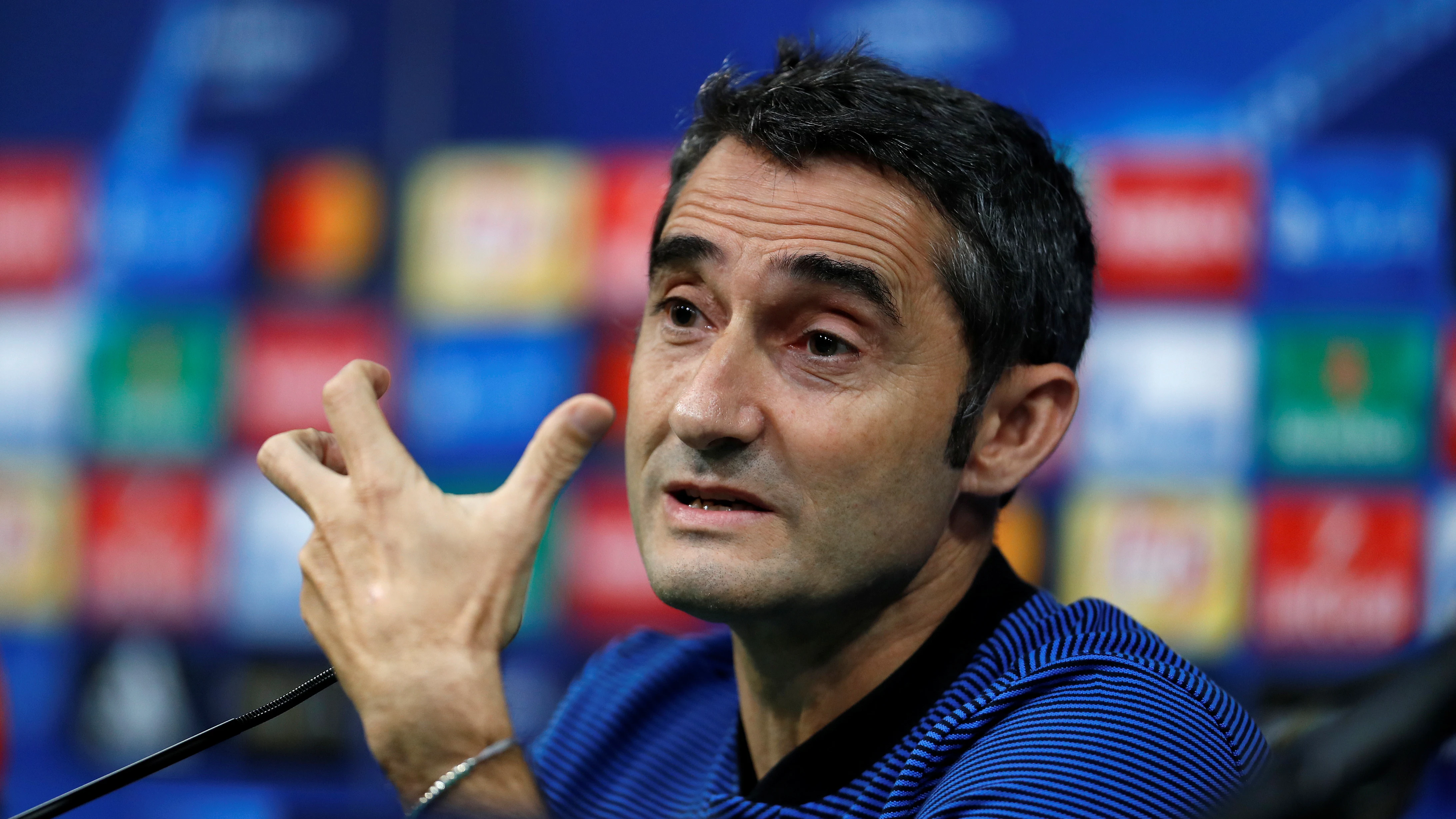 Ernesto Valverde, en la rueda de prensa