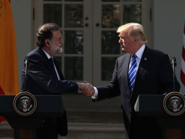 Mariano Rajoy y Donald Trump en rueda de prensa en Washington Mariano Rajoy y Donald Trump en rueda de prensa en Washington