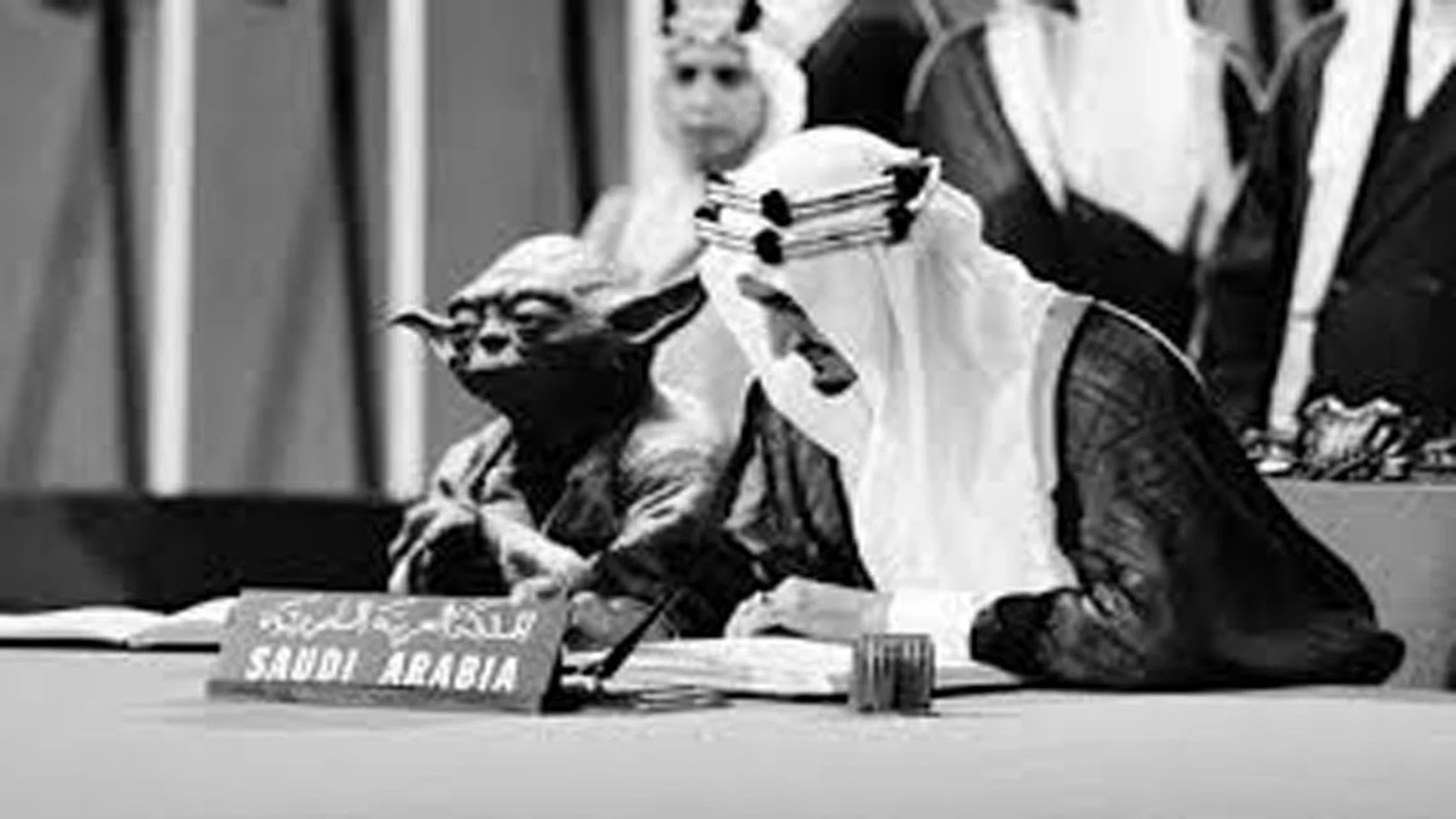 La foto de Yoda sentado al lado del rey Faisal