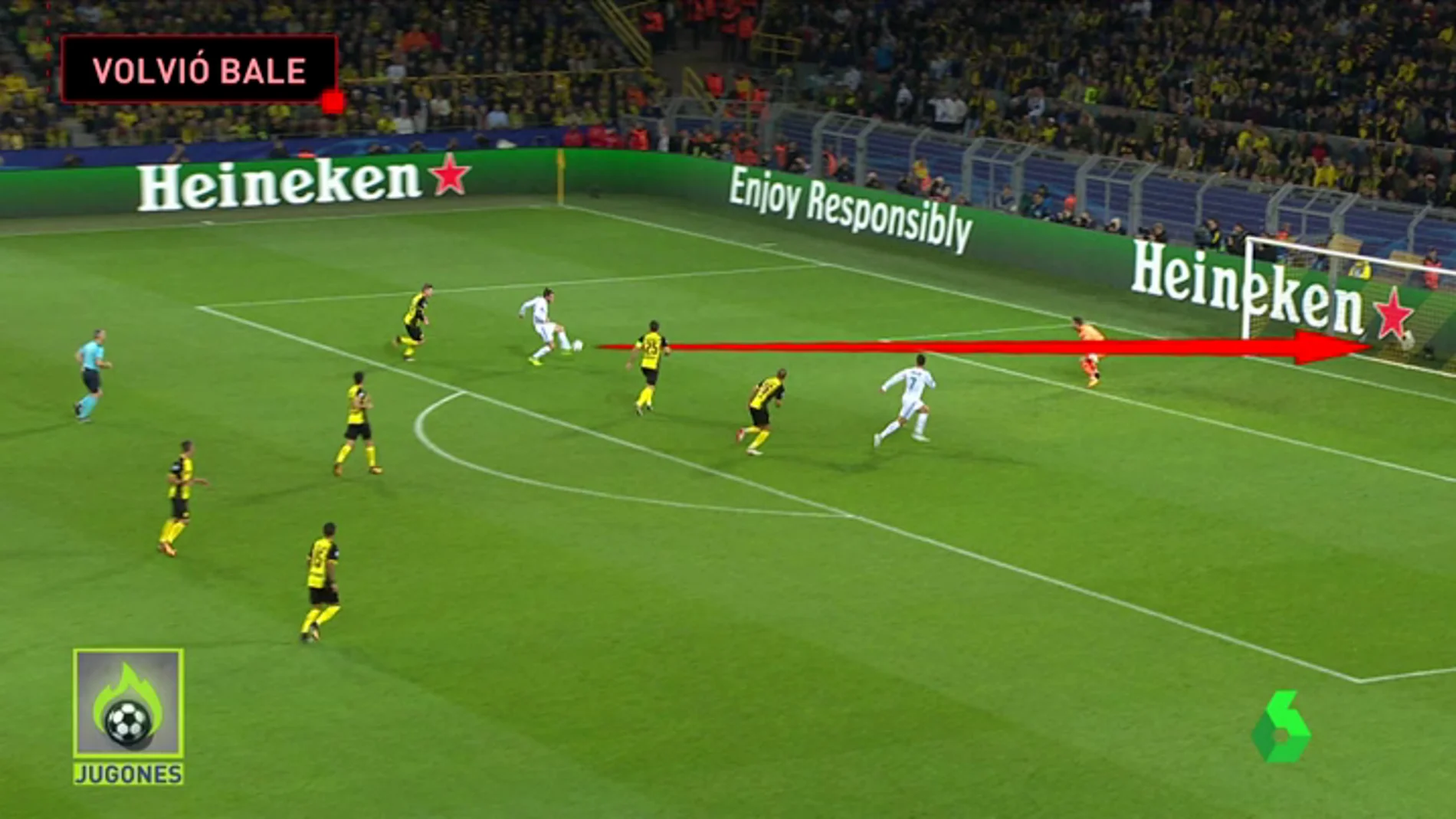Gareth Bale volvió a su mejor versión ante el Dortmund: golazo y asistencia a Cristiano