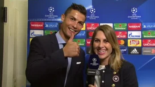 Cristiano Ronaldo, con Susana Guasch tras el Dortmund - Real Madrid Cristiano Ronaldo, con Susana Guasch tras el Dortmund - Real Madrid