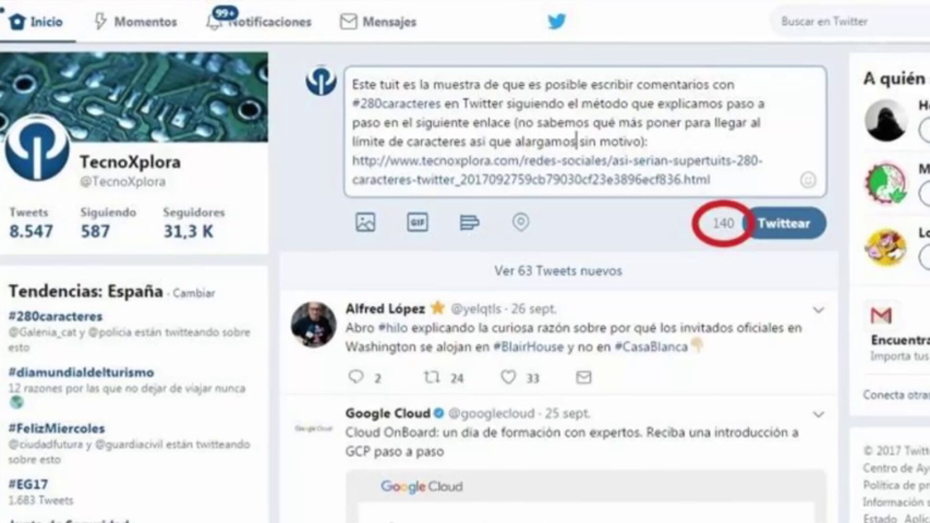 Tutorial: Cómo activar manualmente los tuits de 280 caracteres en Twitter