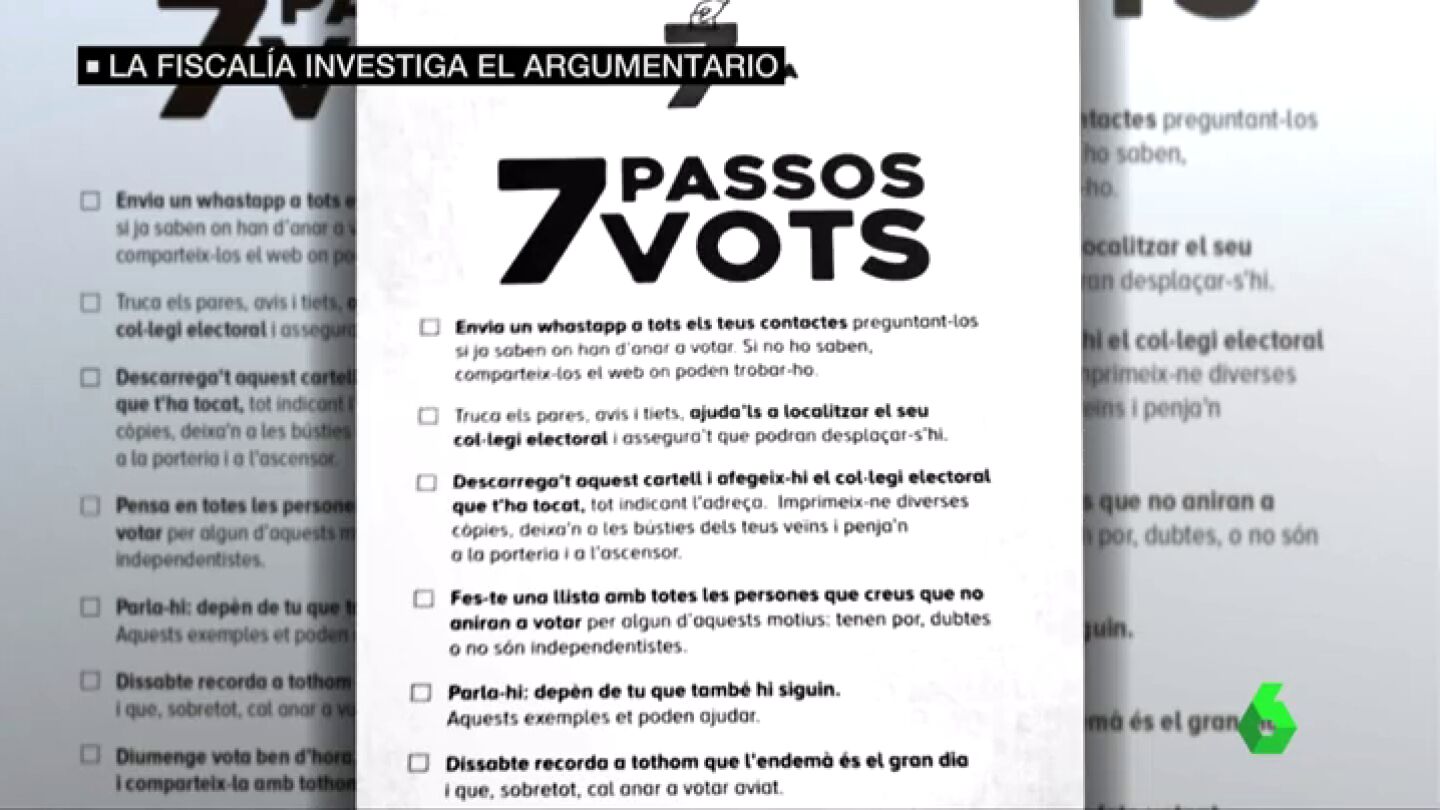 Panfletos pro refer&eacute;ndum que llaman a hacer una lista con las personas que no voten el 1-O