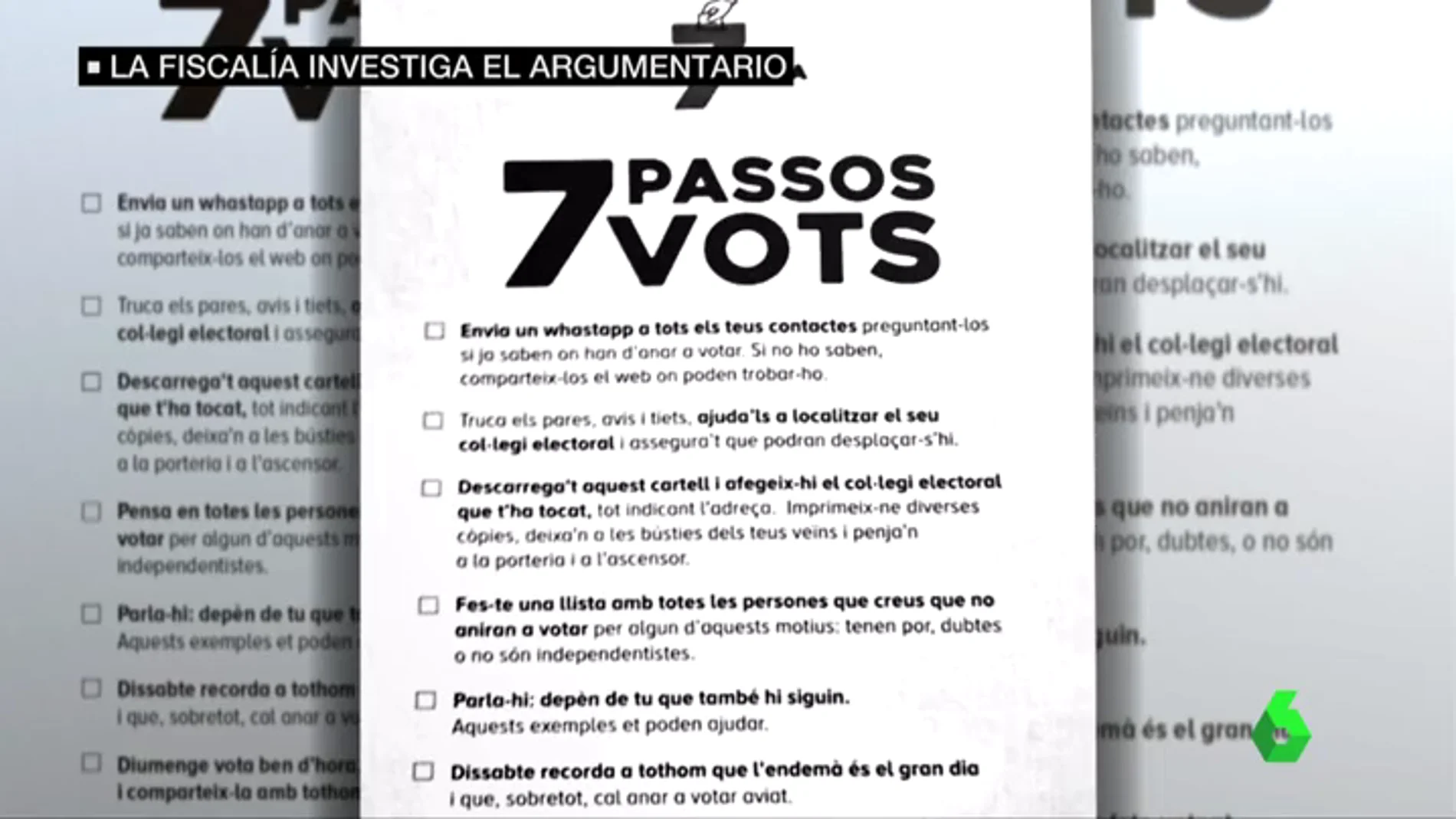 Polémica por los panfletos pro referéndum que llaman a hacer una lista con las personas que no voten el 1-O