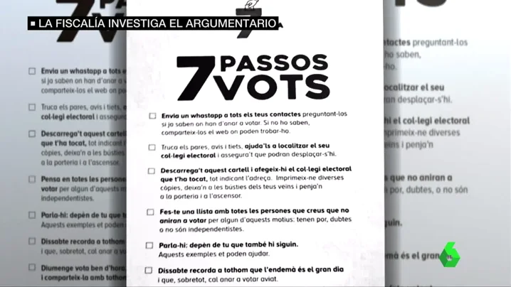 Panfletos pro referéndum que llaman a hacer una lista con las personas que no voten el 1-O