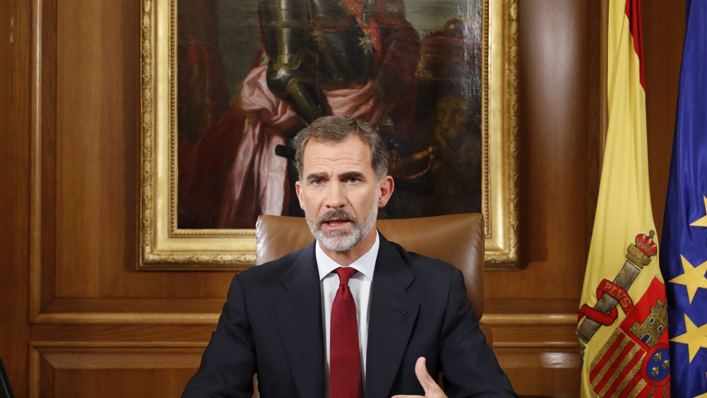 Felipe VI comparece en el Palacio de la Zarzuela
