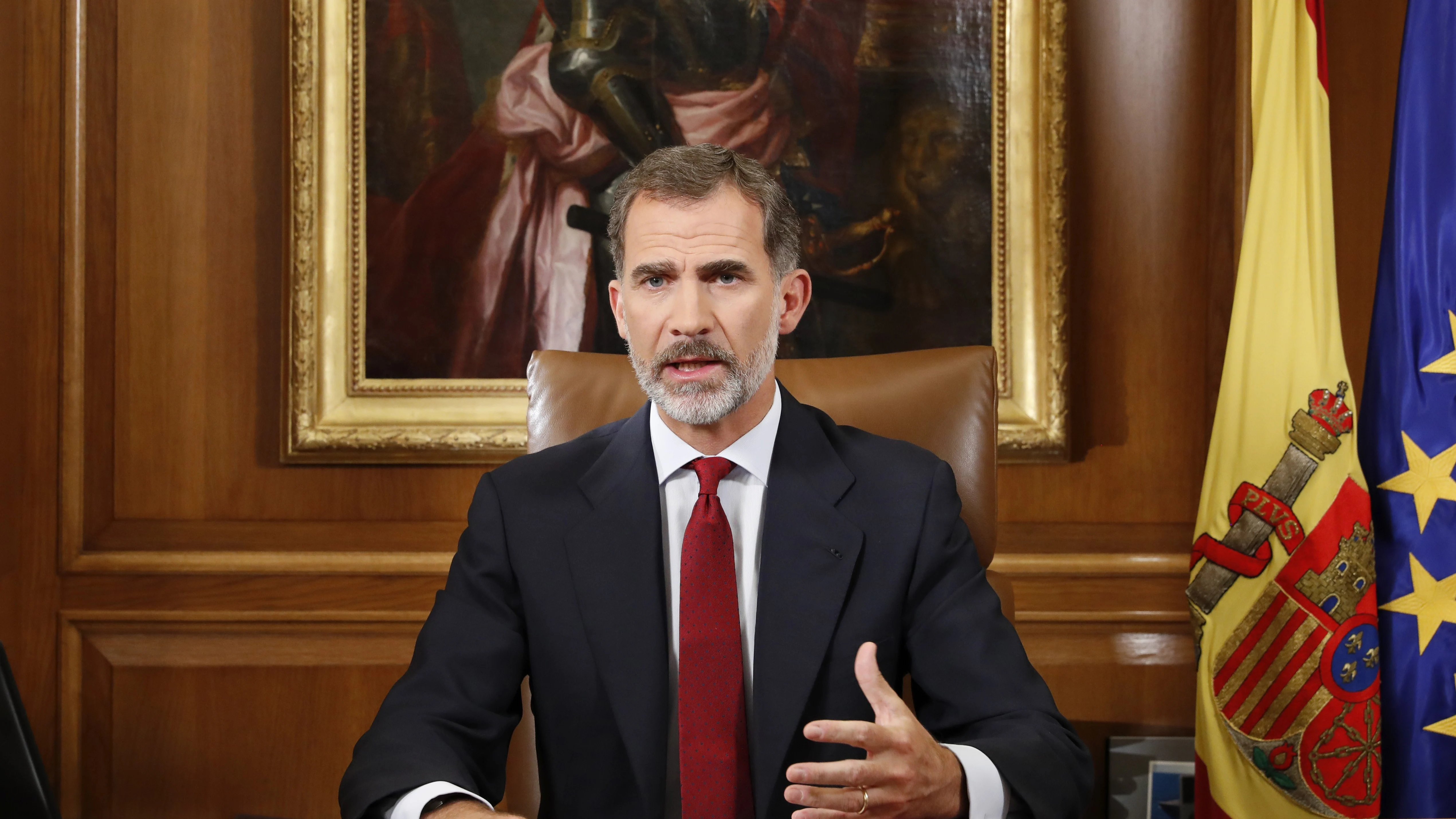 Felipe VI comparece en el Palacio de la Zarzuela