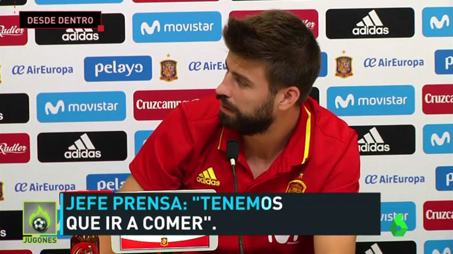 Los detalles de la rueda de prensa de Piqu&eacute;: de la locura inicial a la paciencia del central