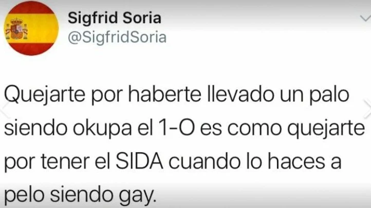 Tuit de Sigfrid Soria, exdiputado del PP