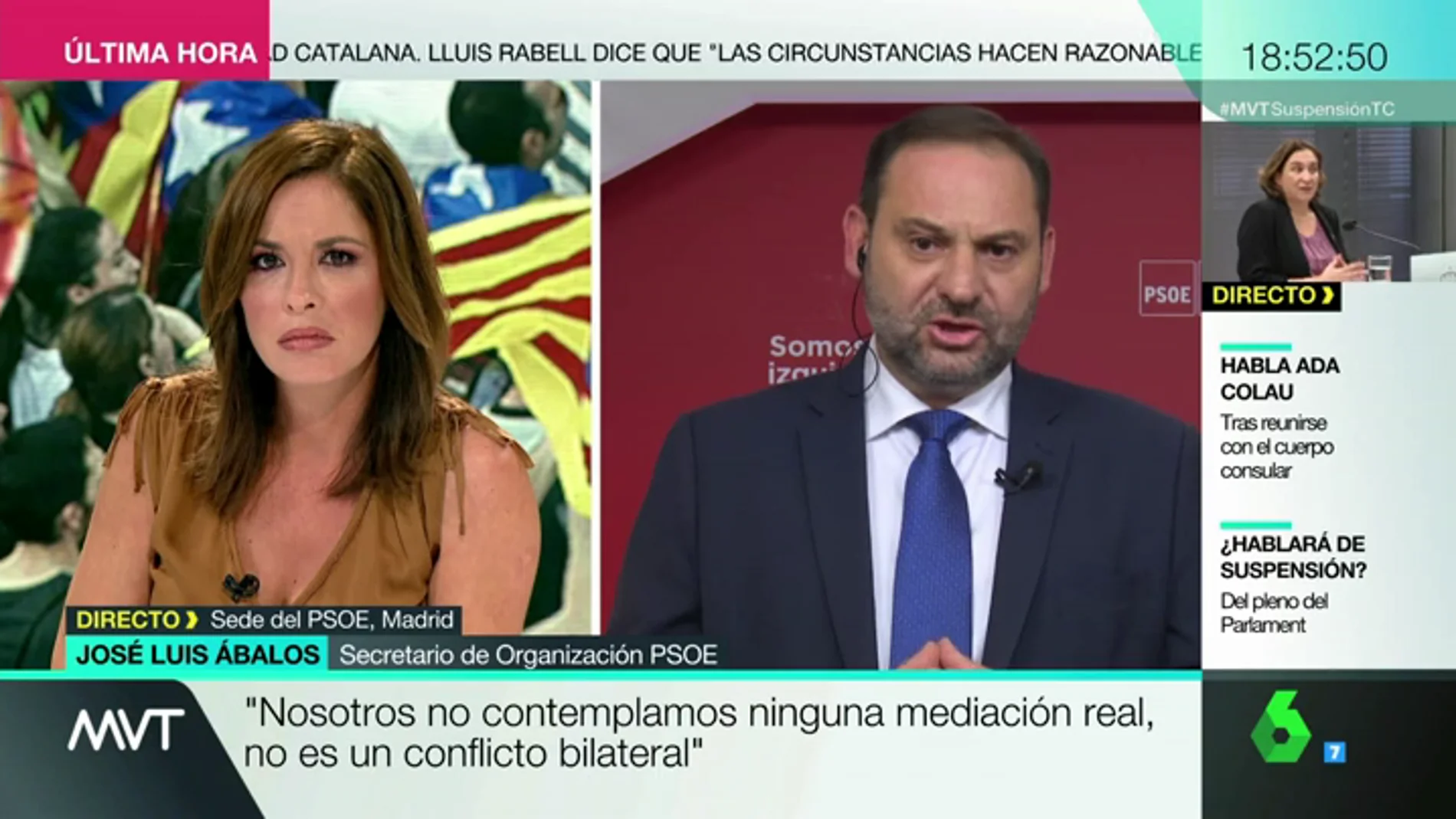 José Luis Ábalos: "Nosotros no contemplamos ninguna mediación real, no es un conflicto bilateral"
