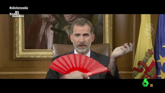 Felipe VI abanicándose, vídeos manipulados Felipe VI con un abanico en El Intermedio, vídeo manipulado