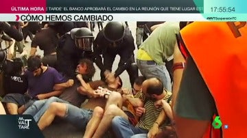 Cargas policiales en la Plaza Cataluña