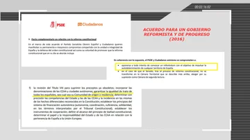 Puntos del acuerdo de investidura que sellaron Pedro Sánchez y Albert Rivera en 2016
