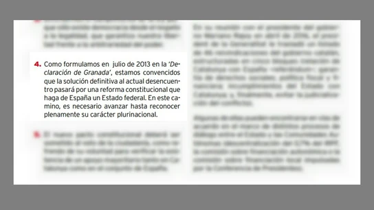 Extracto de la Declaración de Barcelona, firmada por PSOE y PSC en julio de 2017 DECLARACIÓN DE BARCELONA