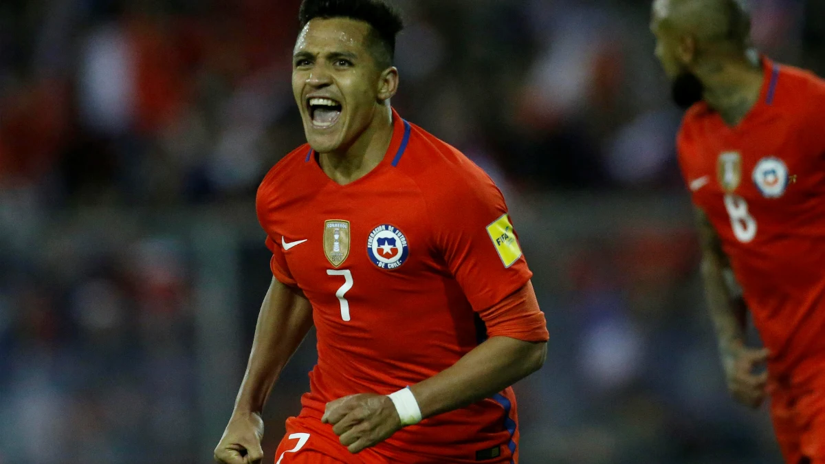 Alexis Sánchez celebra un gol