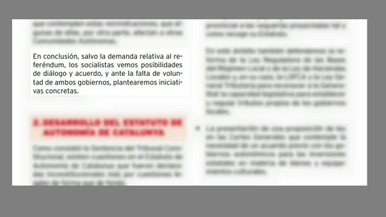 Extracto de la Declaración de Barcelona, firmada por PSOE y PSC en julio de 2017 DECLARACIÓN DE BARCELONA