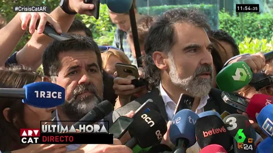 Jordi Cuixart y Jordi Sánchez a la salida de la Audiencia Nacional Jordi Cuixart y Jordi Sánchez a la salida de la Audiencia Nacional