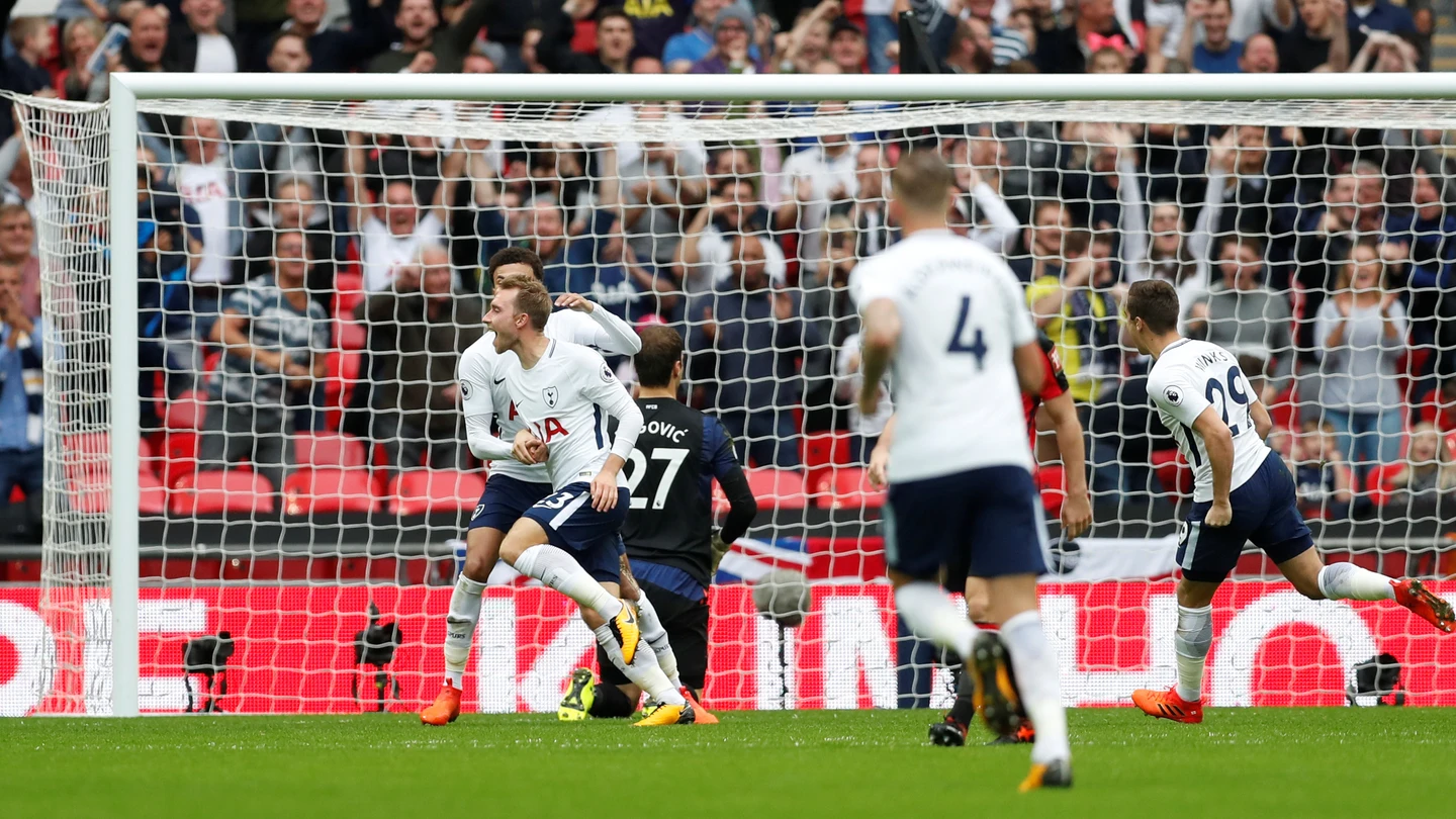 Christian Eriksen celebra el tanto de la victoria del Tottenham Hotspur contra el Bournemouth Christian Eriksen celebra el tanto de la victoria del Tottenham Hotspur contra el Bournemouth