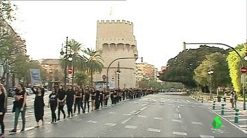 Marcha silenciosa en Valencia para denunciar la trata de personas el 14 de octubre de 2017