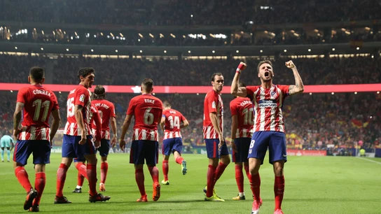El Atlético celebra un gol El Atlético celebra un gol