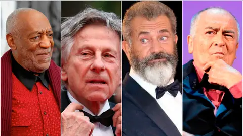 Bill Cosby, Roman Polanski, Mel Gibson y Bernardo Bertolucci Bill Cosby, Roman Polanski, Mel Gibson y Bernardo Bertolucci