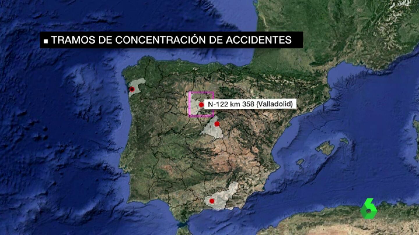 Un informe identifica los 190 tramos de carretera m&aacute;s peligrosos de Espa&ntilde;a