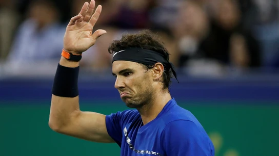Rafa Nadal, disgustado Rafa Nadal, disgustado