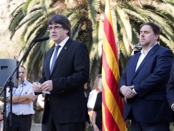 El presidente de la Generalitat, Carles Puigdemont durante el homenaje al exexpresident Luís Companys El presidente de la Generalitat, Carles Puigdemont durante el homenaje al exexpresident Luís Companys