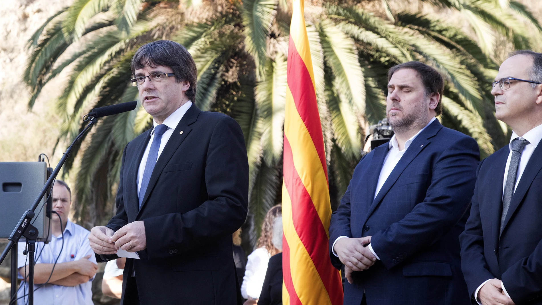 El presidente de la Generalitat, Carles Puigdemont durante el homenaje al exexpresident Luís Companys