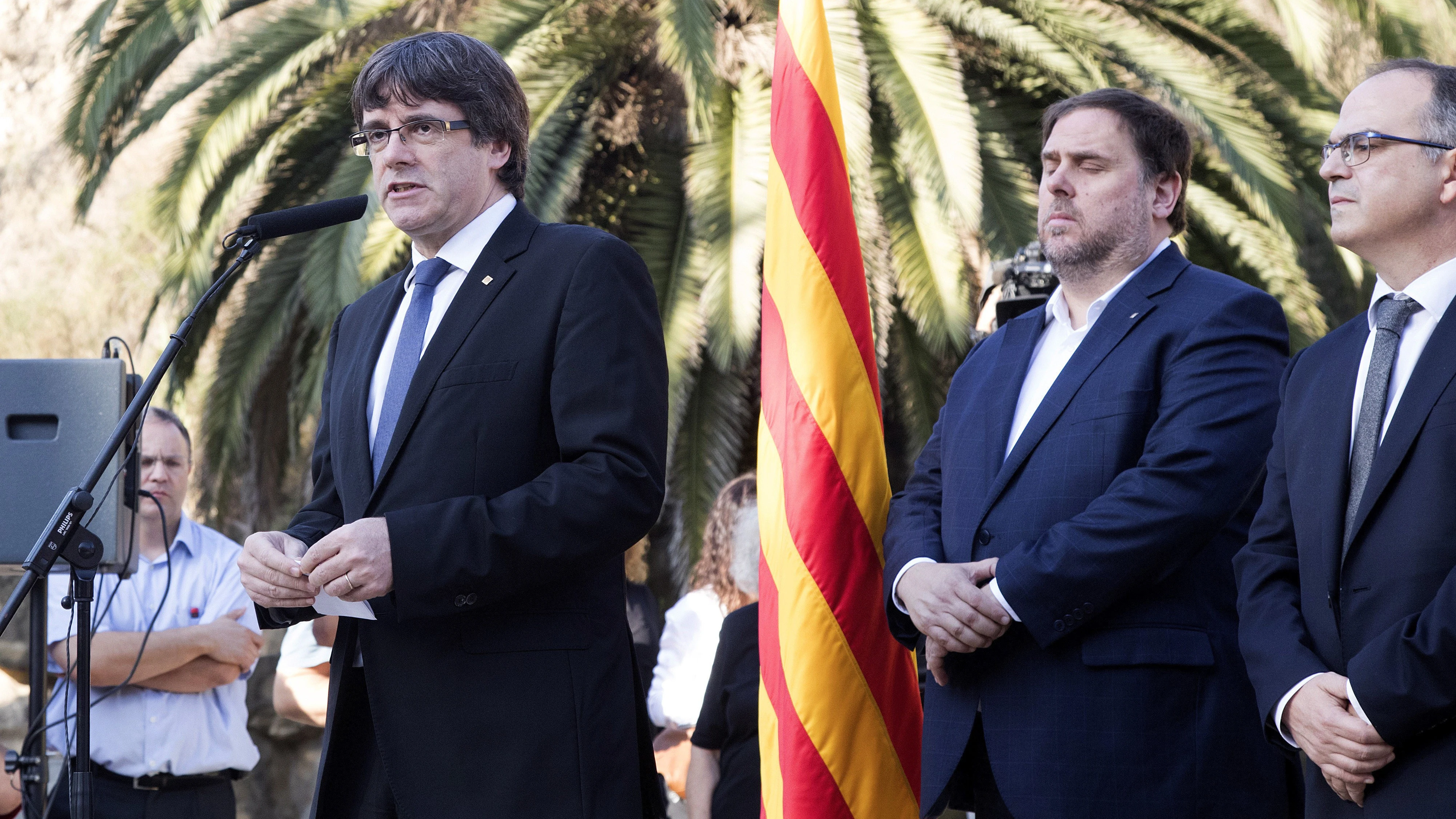 El presidente de la Generalitat, Carles Puigdemont durante el homenaje al exexpresident Luís Companys