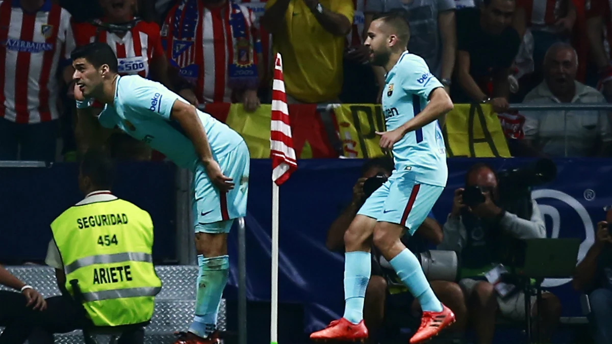 Luis Suárez celebra un gol