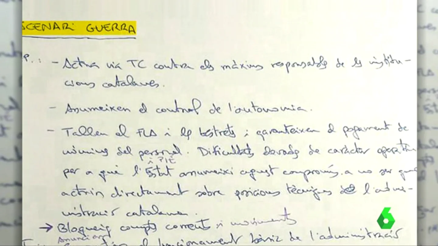 El manuscrito encontrado en el despacho de Lluís Salvadó El manuscrito encontrado en el despacho de Lluís Salvadó