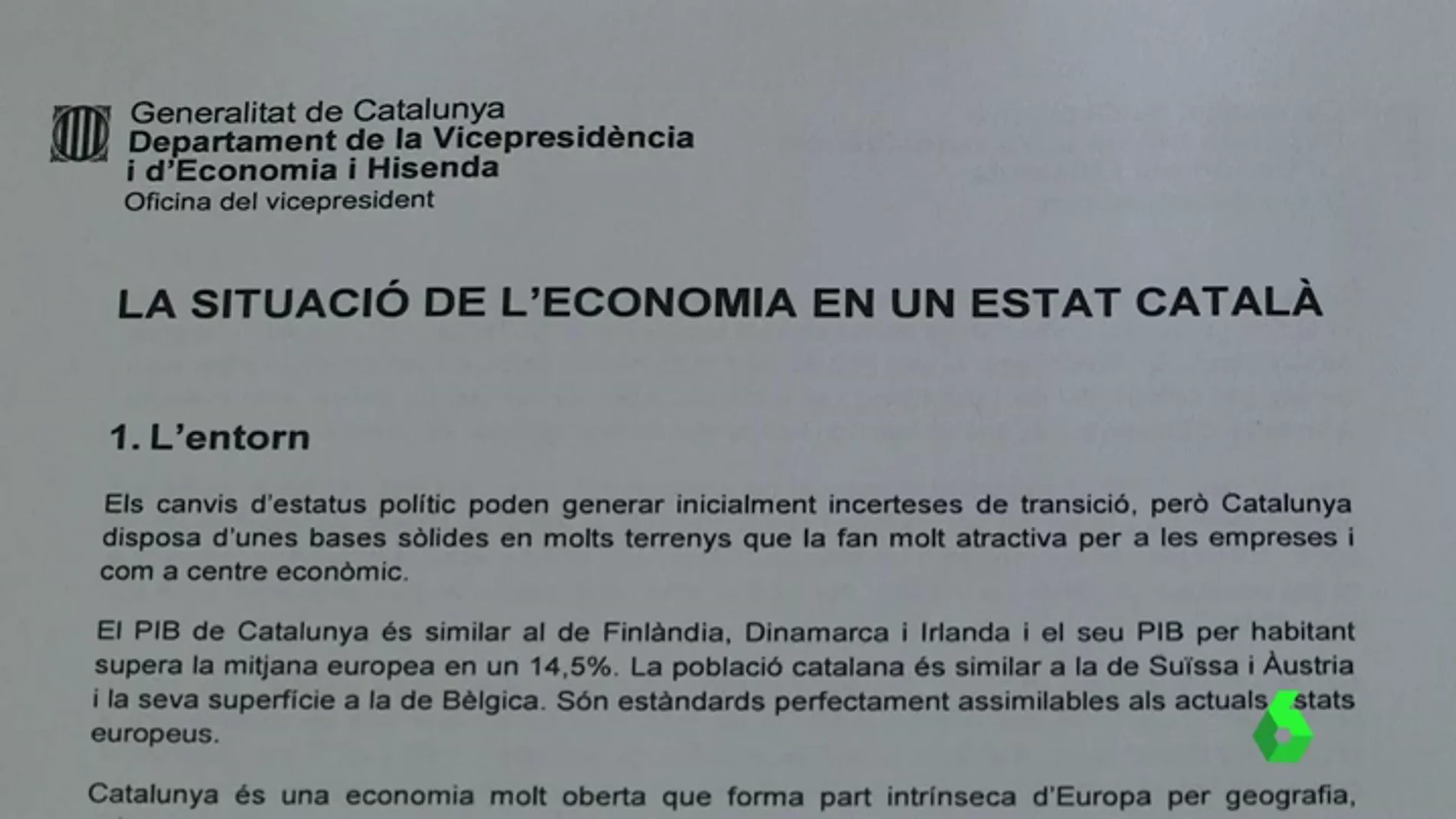 Nuevo informe del Govern de Cataluña