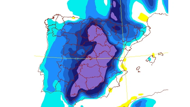 Previsión de variación de temperaturas para el miércoles