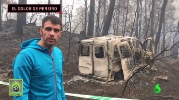 Óscar Pereiro muestra cómo han quedado algunas zonas afectadas por los incendios en Galicia