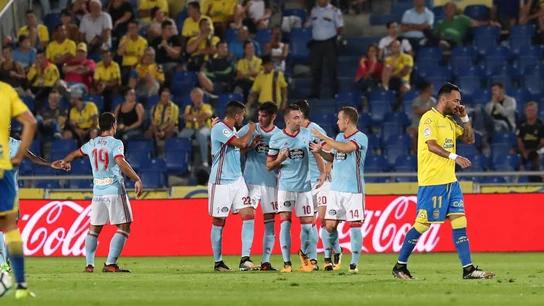 Los jugadores del Celta celebran un gol en el Estadio de Gran Canaria Los jugadores del Celta celebran un gol en el Estadio de Gran Canaria