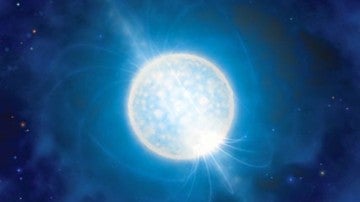Recreación de la fusión de dos estrellas de neutrones