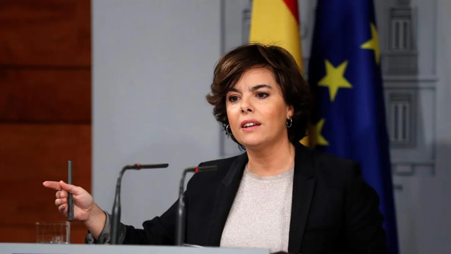 La vicepresidenta del Gobierno, Soraya Sáenz de Santamaría La vicepresidenta del Gobierno, Soraya Sáenz de Santamaría, durante su comparecencia en Moncloa