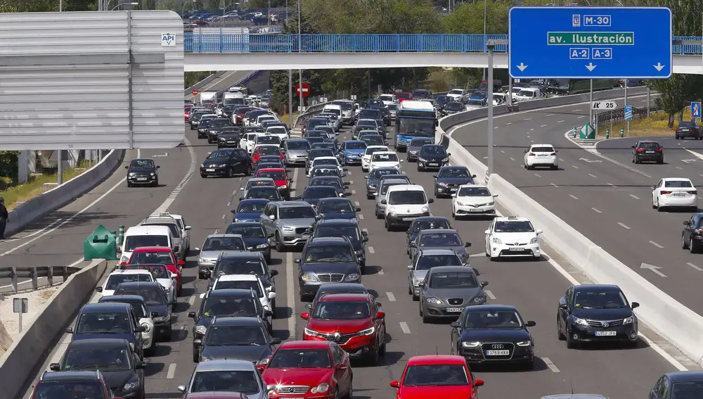 Tráfico en la incorporación a la A-6 desde la M-30 Tráfico en la incorporación a la A-6 desde la M-30