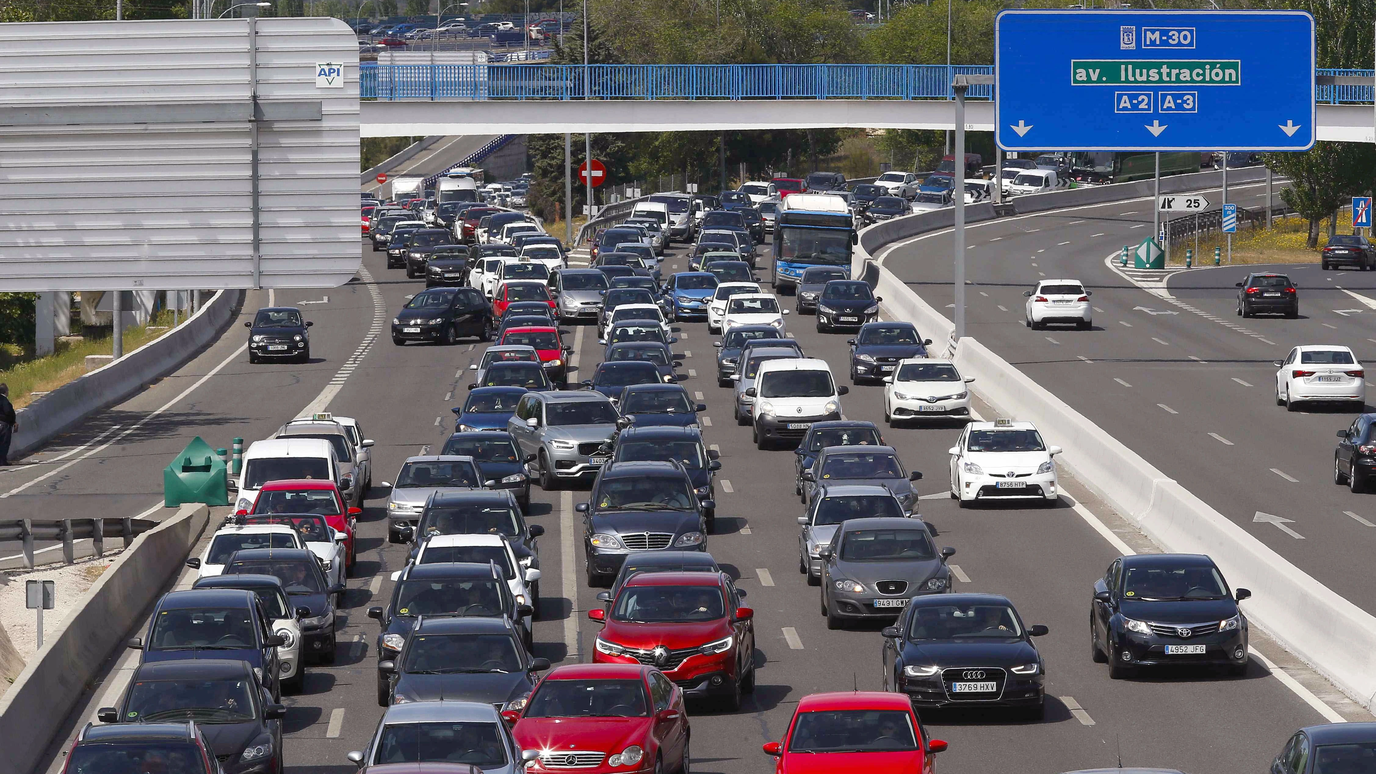 Tráfico en la incorporación a la A-6 desde la M-30 Tráfico en la incorporación a la A-6 desde la M-30