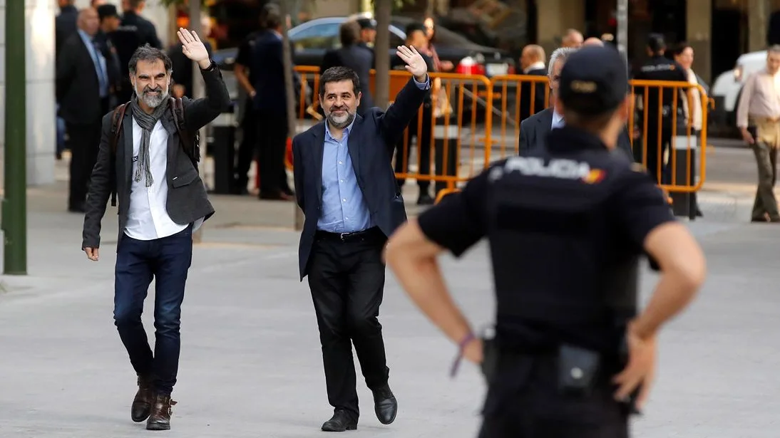 Jordi Cuixart y Jordi Sánchez, líderes de Òmnium y ANC