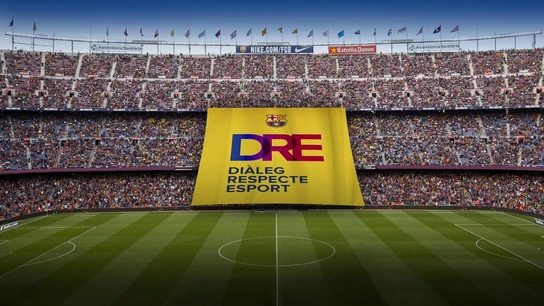 La pancarta que desplegará el Barcelona ante el Olympiakos La pancarta que desplegará el Barcelona ante el Olympiakos