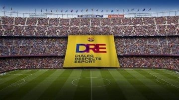 La pancarta que desplegará el Barcelona ante el Olympiakos