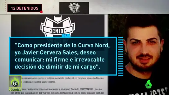 Dimisión de Javier Cervera, expresidente de Curva Nord Dimisión de Javier Cervera, expresidente de Curva Nord