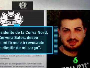 Dimisión de Javier Cervera, expresidente de Curva Nord Dimisión de Javier Cervera, expresidente de Curva Nord