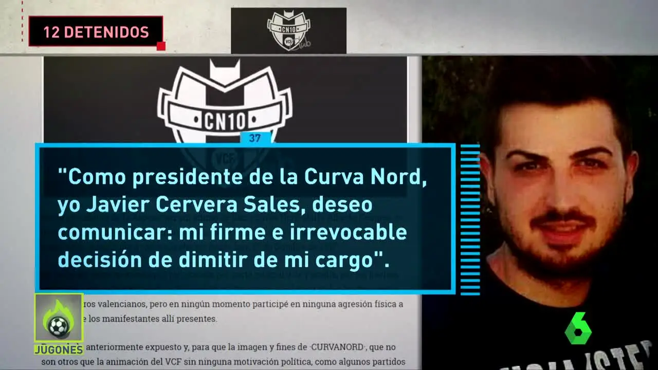 Dimisión de Javier Cervera, expresidente de Curva Nord Dimisión de Javier Cervera, expresidente de Curva Nord