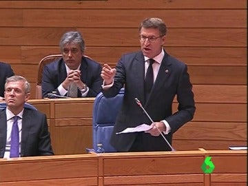 El presidente de la Xunta, Alberto Núñez Feijóo, en el parlamento gallego El presidente de la Xunta, Alberto Núñez Feijóo, en el parlamento gallego