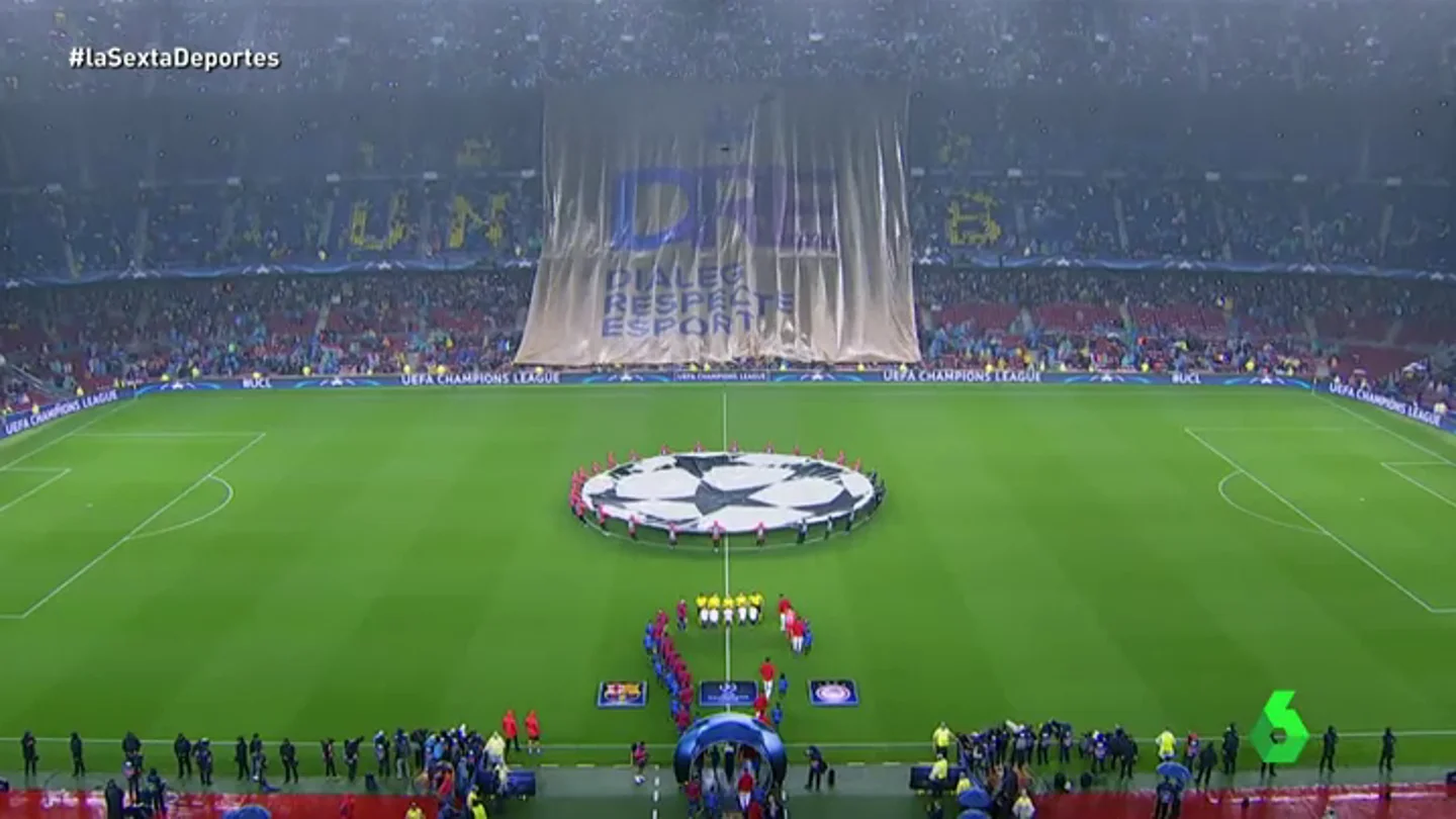 Las asociaciones independentistas muestran su inconformismo con la pancarta del Camp Nou: "Diálogo, respeto y deporte" Las asociaciones independentistas muestran su inconformismo con la pancarta del Camp Nou: "Diálogo, respeto y deporte"
