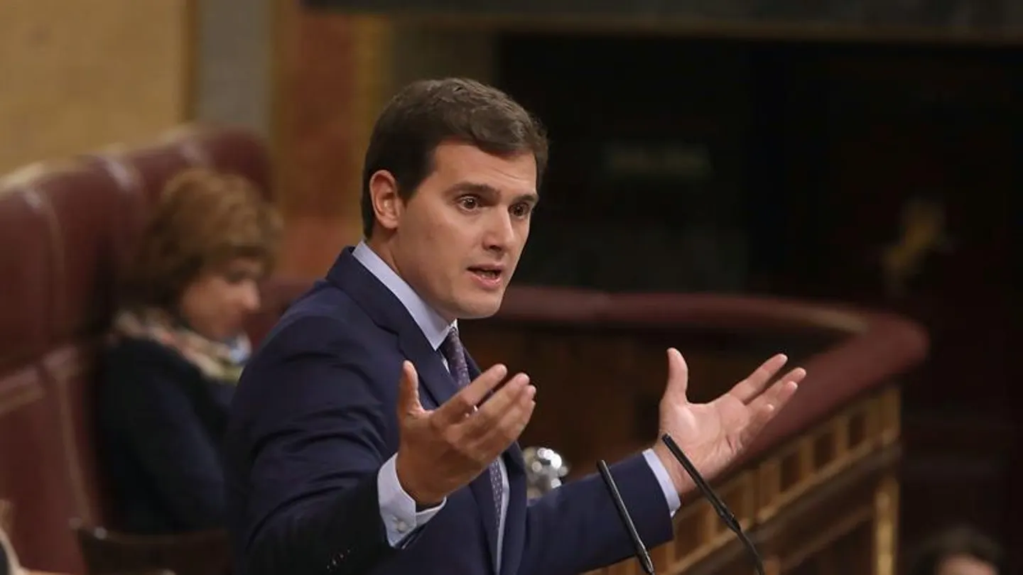 El líder de Ciudadanos, Albert Rivera, durante su intervención en el Congreso El líder de Ciudadanos, Albert Rivera, durante su intervención en el Congreso