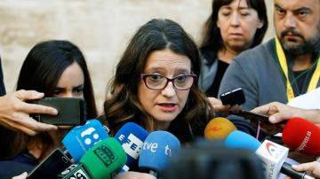  La vicepresidenta del Consell, Mónica Oltra, comparece ante los medios de comunicación